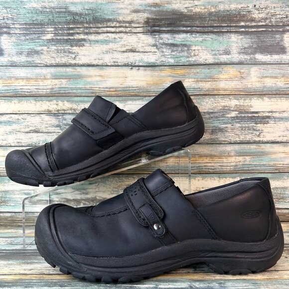 Keen Slip On Shoes Womens Size 10.5W Black Leather Casual Loafers Sneakers - Picture 2 of 10